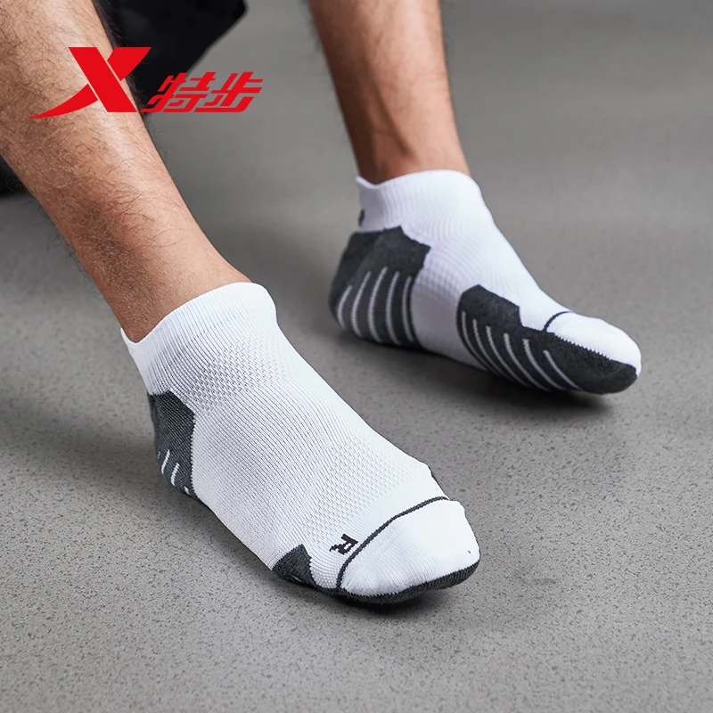 Xtep мужские хлопковые спортивные носки, мужские Дышащие носки для бега, пряди, 3 пары/Лот, чистый цвет, хлопковые носки для фитнеса 882239519095