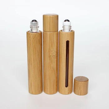 

Portable 10ml 15ml Bamboo Wood Bottle Perfume Empty Bottle Stainless Roll Ball Perfume Aromatherapy Bottle Oil Roller Bottle
