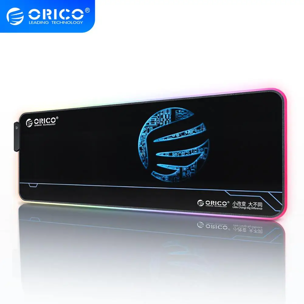 ORICO duża podkładka pod mysz do gier LED RGB 2M kabel do transmisji danych USB podkładka pod mysz dla graczy klawiatura komputerowa mata do Overwatch Pubg Dota 2