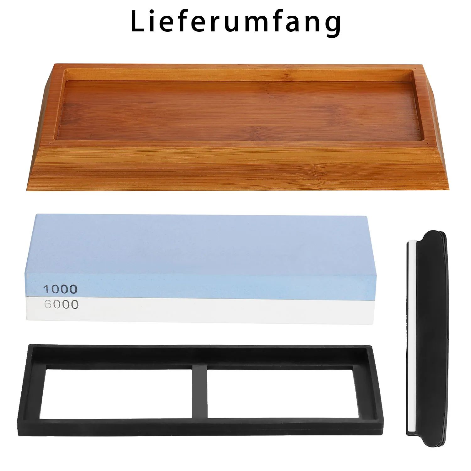 Schleifhilfe 1000/6000 Bambusbasis кёрнунг 180 × 60 × 30 мм Doppelseitiger Schleifstein Abziehstein Wetzste Silikonhalter