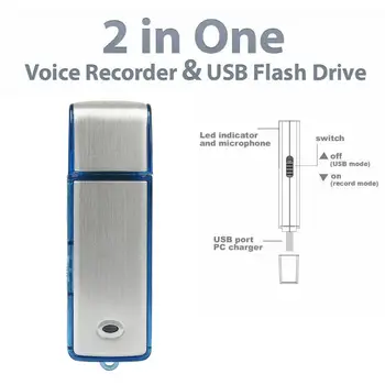 

2 in 1 USB Flash Drive Digital Audio Voice Recorder pen 16gb U-disk Professional Dictaphone USB Recorder Conference recorder