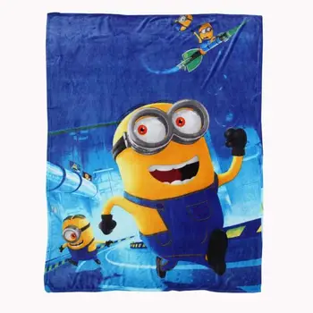 

Cartoon Minions Baby Kids Adults Flannel Blanket Soft Warm Portable Office Lunch Break Sofa Throw Blankets 100x140cm 150x200cm