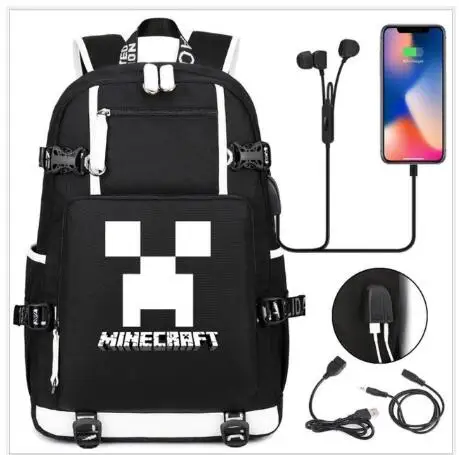 

Games Minecraft Backpack Multifunction USB Backpack for Teenagers Men Women Student School Bags Travel Laptop Bags