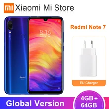 Stokta Küresel Sürüm Xiaomi Redmi Not 7 4 GB 64 GB Smartphone Snapdragon 660 6.3 ''Tam Ekran 48MP + 5MP AI Çift Kamera 4000 mAh(China)