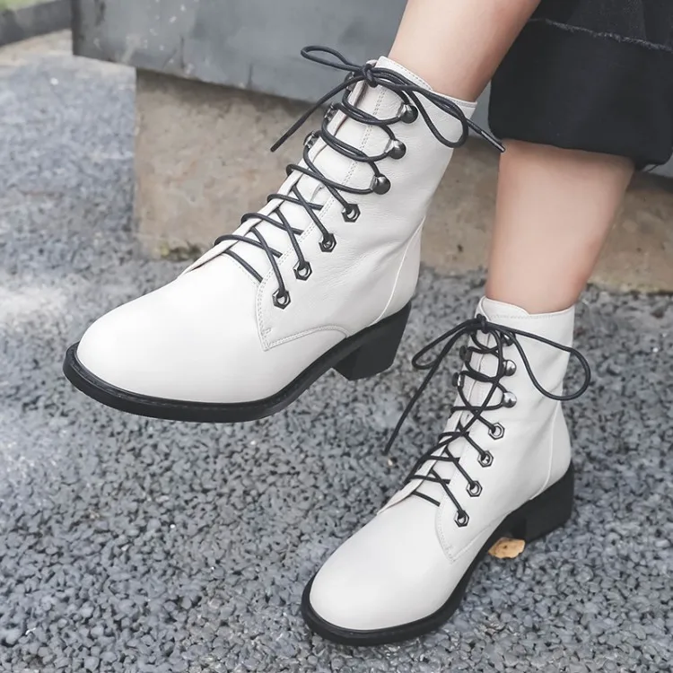 

Tanariya New Arrival Shoes woman Boots women Autumn 2019 women's leather boots with thick heels