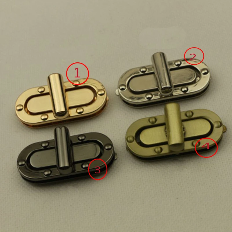 Oval-Shape Turn Lock Snap Clasps Closure Bag Buckles DIY Hardware Accessories