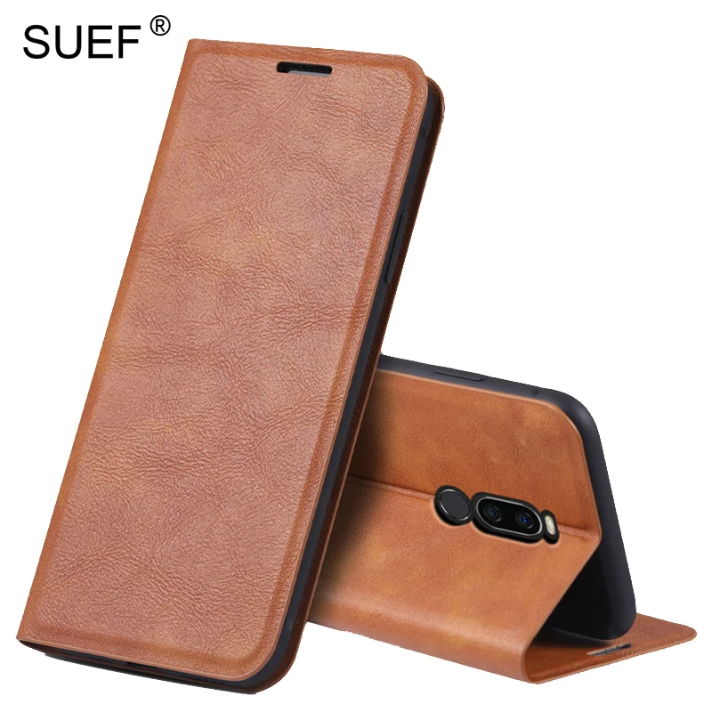 

SUEF Vintage PU Leather Flip Cover Cases For Meizu 8X Case Phone Bags Case Soft TPU Back Stand wallet Card