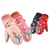 Носки для маленьких девочек и мальчиков зимние и ветрозащитный трехслойная теплая верхняя одежда детские лыжные Перчатки для От 6 до 12 лет детская одежда