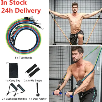 

11pcs/set Pull Rope Fitness Exercises Resistance Bands Latex Tubes Pedal Excerciser Body Training Workout Yoga Elastic Pull Rope