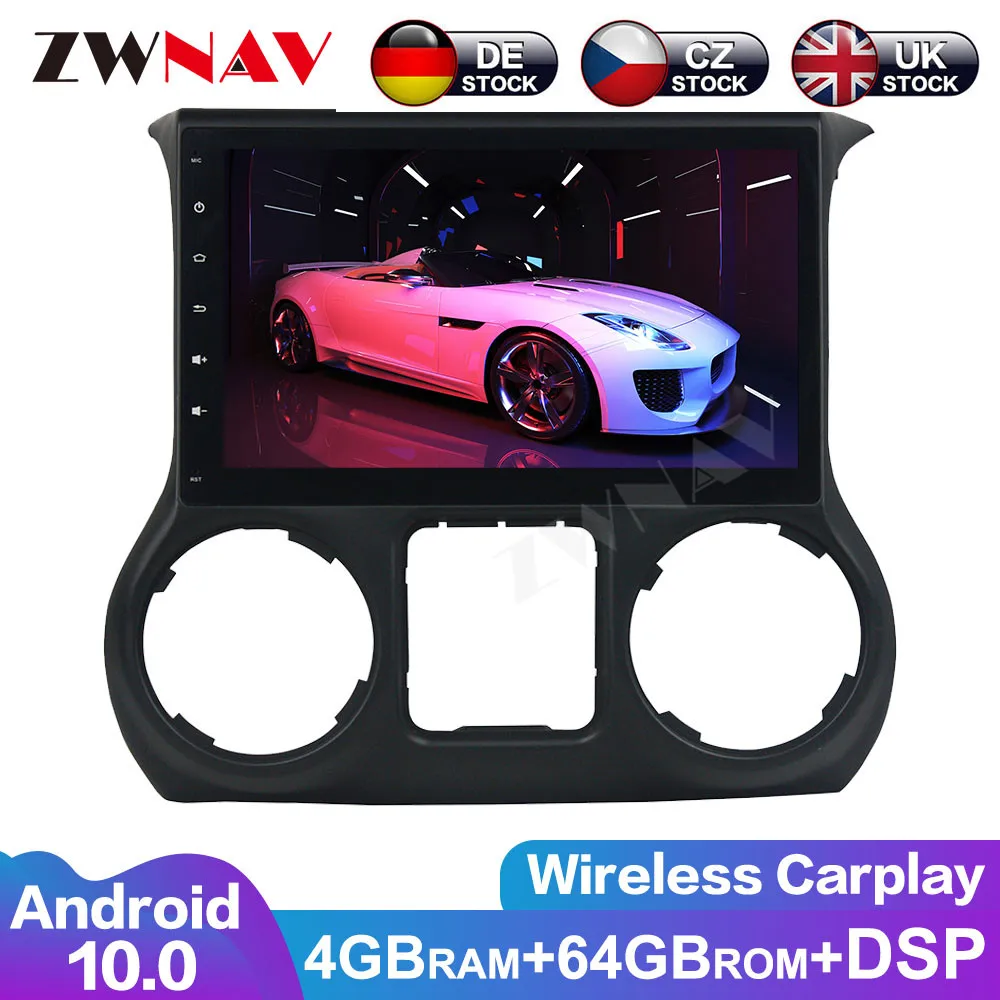 Автомагнитола 2 Din Android 10 0 6 + 128 ГБ PX6 с DSP для Jeep Wrangler 3 JK 2010-2017 радио видеоплеером