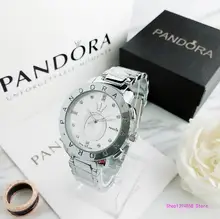Luksusowa marka zegarki kwarcowe zegarki damskie zegarki srebrne zegarki damskie zegarek zegar ze stali nierdzewnej Casual P43 P43 tanie tanio QUARTZ NONE Zapięcie bransolety CN (pochodzenie) Mosiądz 3Bar simple PANDORA