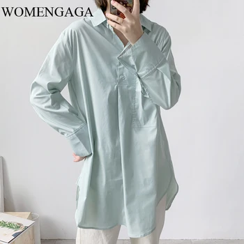 

Korea 2020 new spring and summer fashion women clothing single breasted full sleeves shirt dress vestido Y133