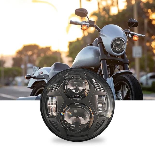 5.75Inch Motorcycle Projector Led Headlights Motor 5.75 Headlamp High/Low  Beam For Harley Bike Sportsters XL XG XR VRSCD Dyna - AliExpress
