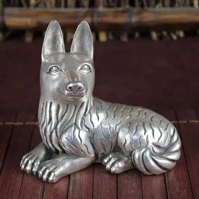 

New sculpture white bronze animal dog exquisite craft decorative sculpture pendants sleeping dog Free shipping