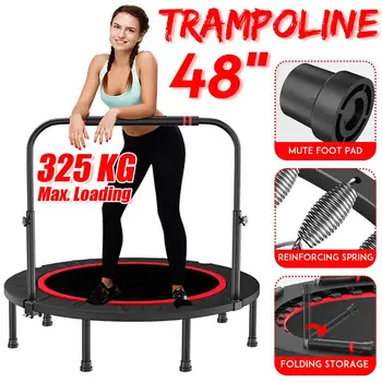 

NEW 48 Inch Foldable Fitness Trampoline Rebounder Adults Trampoline Fitness Dedicated Elastic Rope Home Gym Exercise Sports Tool