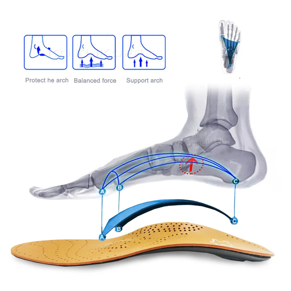 Ортопедические стельки из кожи премиум-класса для обуви с плоской подошвой, ортопедическая прокладка для коррекции здоровья ног