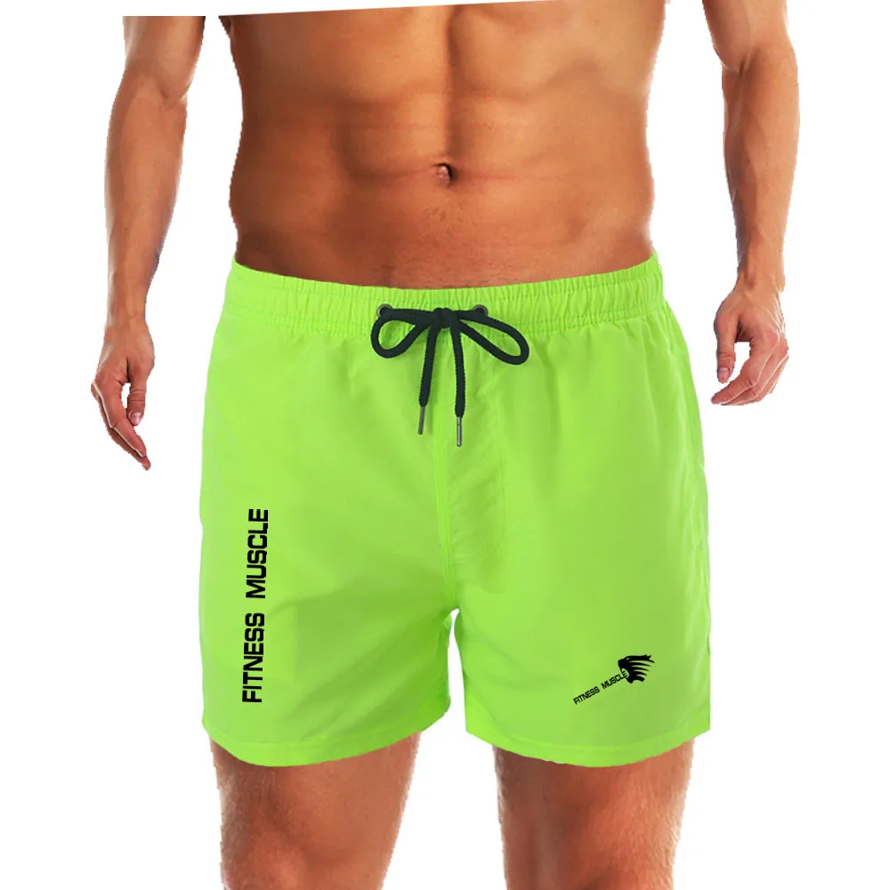 Summer Mens Swimsuit Shorts Mesh Lining Water Swim Men Surf Beach Shorts Bermuda Seaside Quick Drying Swiming Short Pants