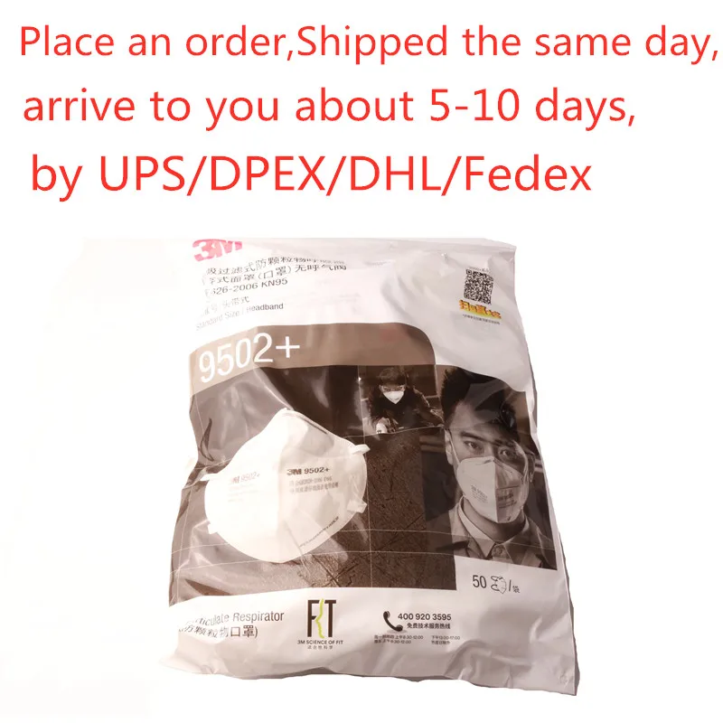 

50pcs/Box 3M Mask KN95 9502+ Mask Anti-dust Masks Standard mask Haze Riding Protective Masks Anti-particles ZXH0308