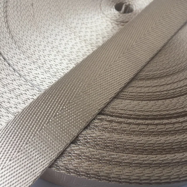 5Yards 20-50mm Quality Strap Nylon Webbing Herringbone Pattern Knapsack Strapping DIY Sewing Bag Belt Accessories Seat belts khaki 38mm