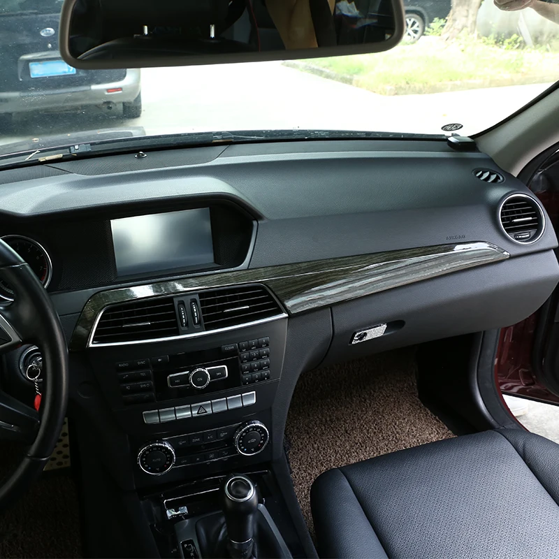 ABS черное дерево зерна для Mercedes Benz C Class W204 2010-2013 аксессуар для автомобиля центральная консоль для салона Защитная панель Крышка отделка