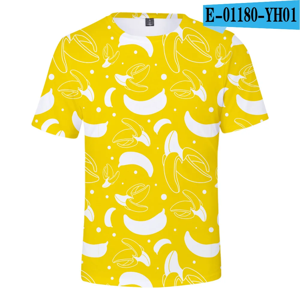 COLOR 1 DLF/Новинка года, летняя футболка с объемным принтом клубники, апельсина, киви для детей от 3 до 20 лет Детские повседневные футболки в стиле Харадзюку для маленьких мальчиков - Цвет: COLOR 1