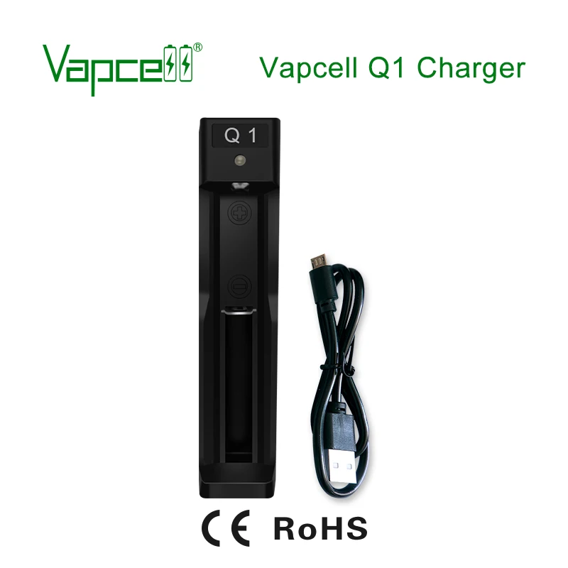 Vapcell Q1 зарядное устройство простой один 1 слот 0.6A USB зарядное устройство для литий-ионной батареи