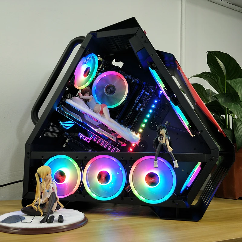 

Coolmoon светодиодный чехол вентилятор 12В 4Pin + 3Pin охлаждения корпуса ПК RGB тихий вентилятор компьютера чехол Процессор кулер и радиатор для 120 мм...