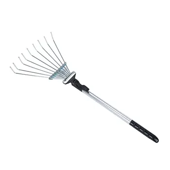

Retractable Leaf Rake Practical Steel Wire Cleaning Garden Tools for Deciduous Grass Weed Cleaner Teeth Aluminum Rod