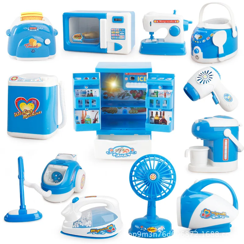 

Douyin 12-Piece Set Play House Small Appliances Washing Machine Rice Cooker Refrigerator Lamp Kitchen Cooking Toy