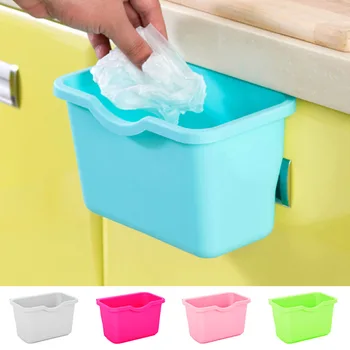 

Home Storage Box Cabinet Door Accessories Hanging Trash Bin Household Cleaning Kit Plastic Rubbish Container Kitchen Gadgets