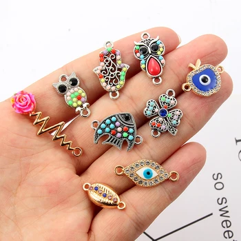

10 Pcs Antique Silver Color Charm Connector Animal Pendant Bracelet Necklace Metal Making DIY Jewelry Accessories Gifts