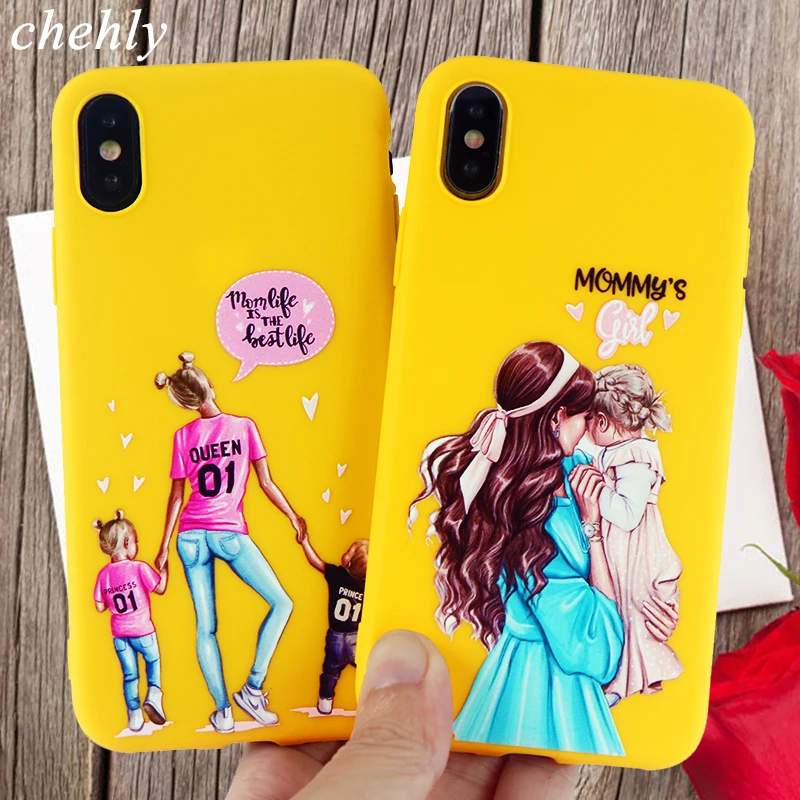 

Cartoon Phone Case for iPhone 6s 7 8 11 Plus Pro X XS Max XR Parent-child Cases Soft Silicone Fitted TPU back Accessories Covers
