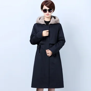 

ATUNSUE Real Fur Coat Women Rabbit Fur Coat Winter Coat Women Mink Fur Collar Real Fur Parka Women Clothes 2020 NKZ1951 YY1435