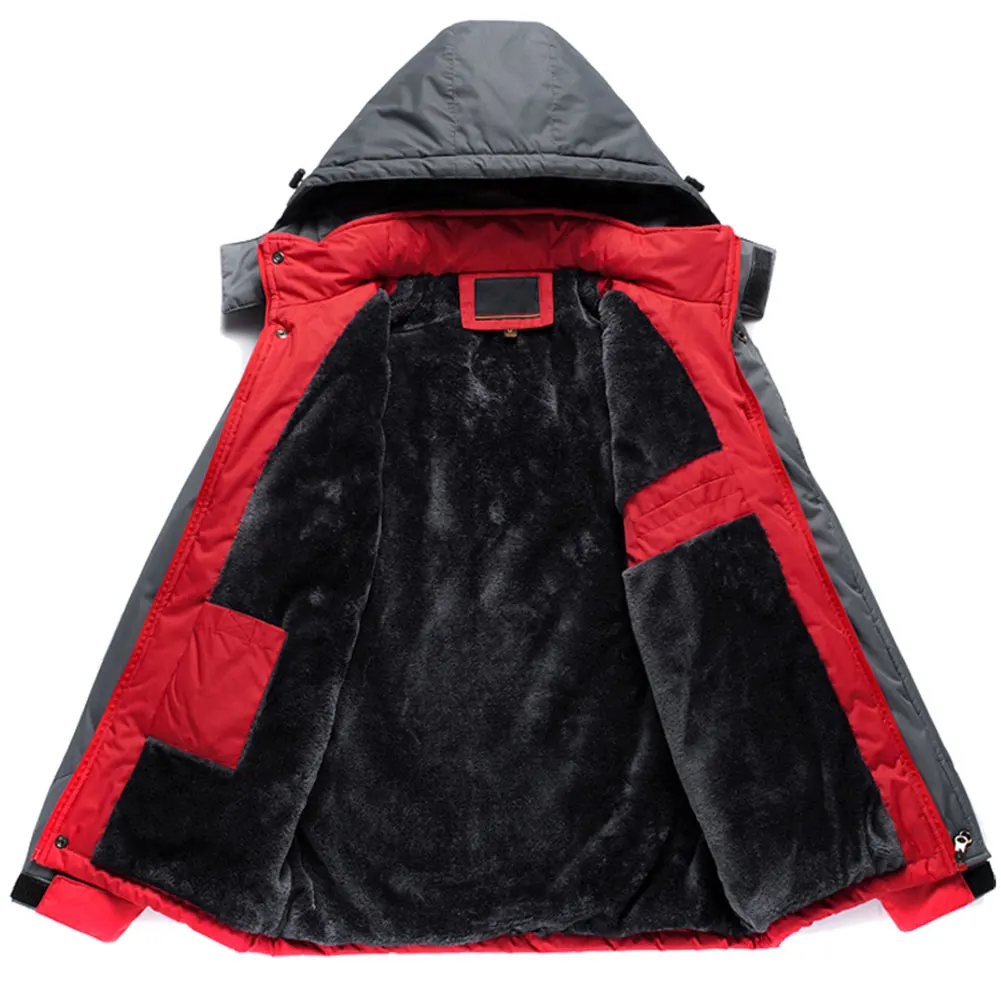 Men Winter Windbreak Plush Coat Thick Warm Windproof Hooded Outwear Jackets KS-shipping