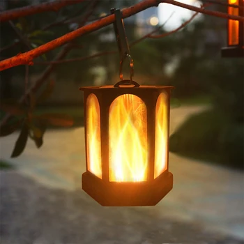 

96 LED Solar Flame Lights Waterproof Hanging Solar Powered Flame Lights Home Garden Decoration Retro Solar Lighting Dropship