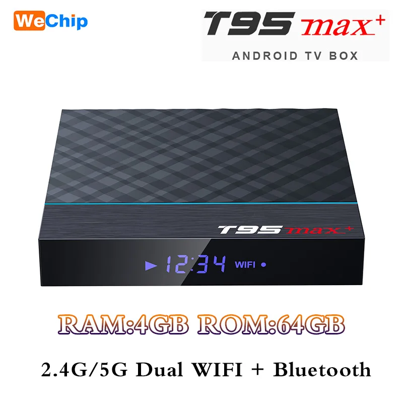4GB64GB T95 MAX Plus+ Amlogic S905X3 4 грамма 64 гбром Android 9,0 ТВ приставка Wifi приставка поддержка Youtube H D видео Отт медиаплеер - Цвет: 4GB64GB