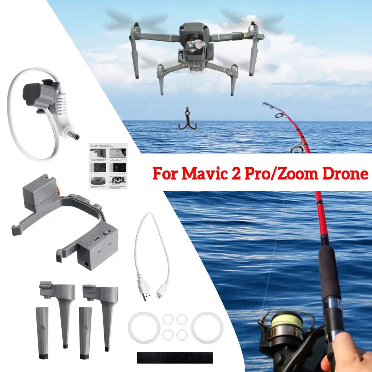 SHSH Airdrop Support de Lanceur pour DJI Mavic 2 Pro/Zoom Drone 