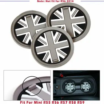 

EIDRAN 3pcs Flag Anti-Slip Cup Mat Pad Coffee Union Jack For Mini R55 R56 R57 R58 R59