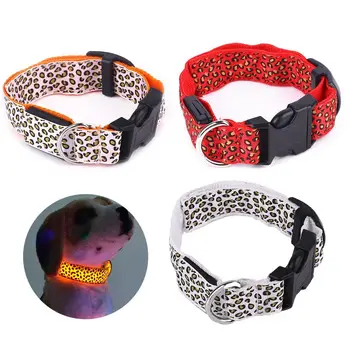 

LED Luminous Leopard Pet Necklet Necklace Chain Nylon Dog Collar Colorful