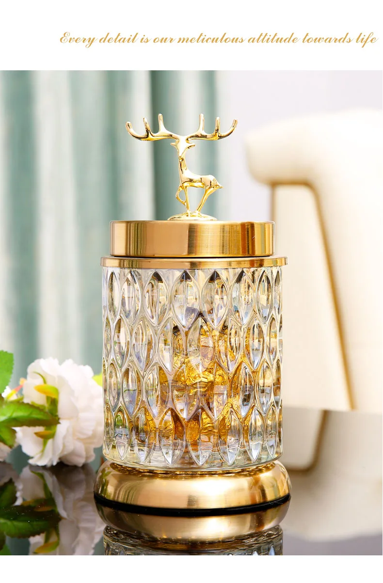 Creative Luxury Deer Glass Jar Decorative Jar With Lid Snack Candy Jar Decoration (Set Of 2) 13 Creative Luxury Deer Glass Jar Decorative Jar With Lid Snack Candy Jar Decoration (Set Of 2)