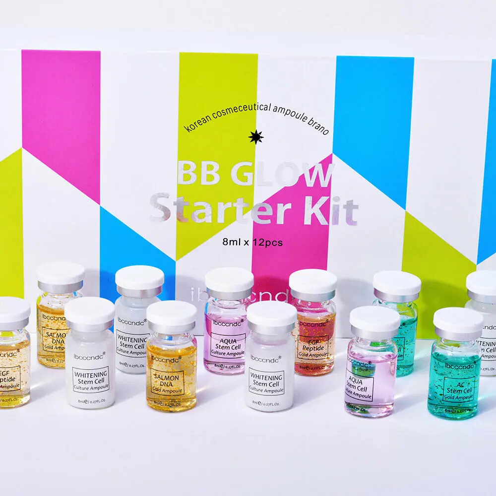 Ibcccndc 12 шт./кор. 8 мл Сыворотка для отбеливания кожи BB сияние тональный крем комплект Осветляющий Сыворотки ампулы Жидкая Основа макияжа