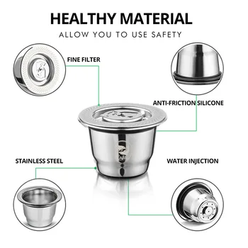 

Capsule For Nespresso Capsule Coffee Filter Stainless Steel Refillable Capsule Crema Espresso Reusable Refillable Coffee Filter