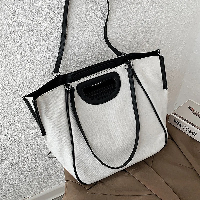 

Shangxin Women Canvas Large Capacity Shoulder Bag Female 2020 New Style Fashion Simple Net Red All-match Tote Bag
