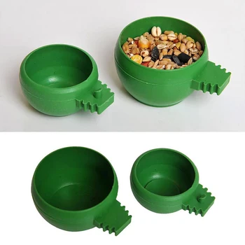 

Mini Bird Parrot Pigeons Food Water Bowl Feeder Hamster Pet Plastic Cage Sand Cup Feeding Holder Hanging Drinking Feeding Bowl