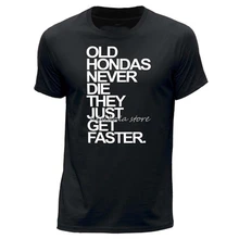 Мужская футболка X Large(XL), черная, с круглым вырезом/футболка с надписью «Old Hondas»/«Never Die», Мужская брендовая футболка с коротким рукавом