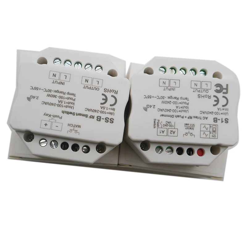 

New SS-B AC Triac RF Smart Switch Output 100-240VAC 1.5A 150~360W RF smart switch with relay output led controller S1-B