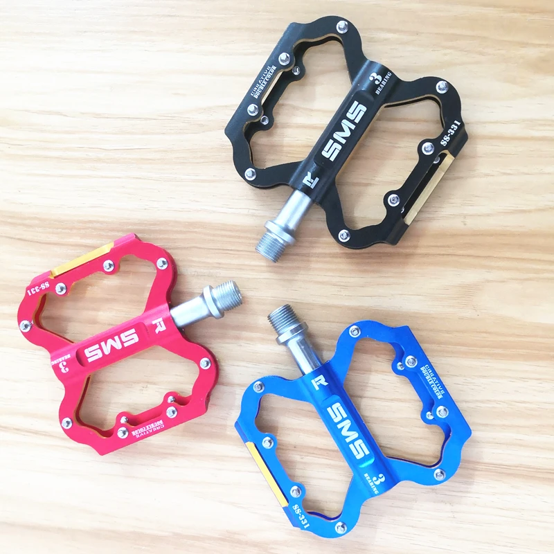 Online Pedales de bicicleta ultraligeros de aleación de aluminio CNC pedales de bicicleta de montaña MTB Road ciclismo sellado 3 pedales de rodamiento piezas de bicicleta