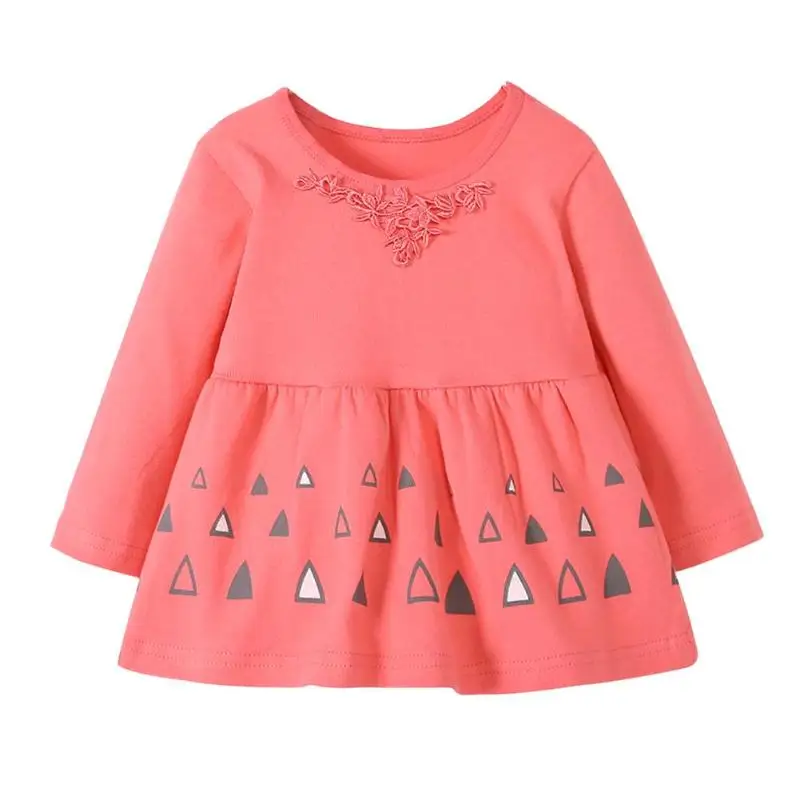 

Toddler Clothing Cotton Long Sleeve Geometric Pattern Girls Princess Dress Autumn Toddler Kids Baby Girl Clothes