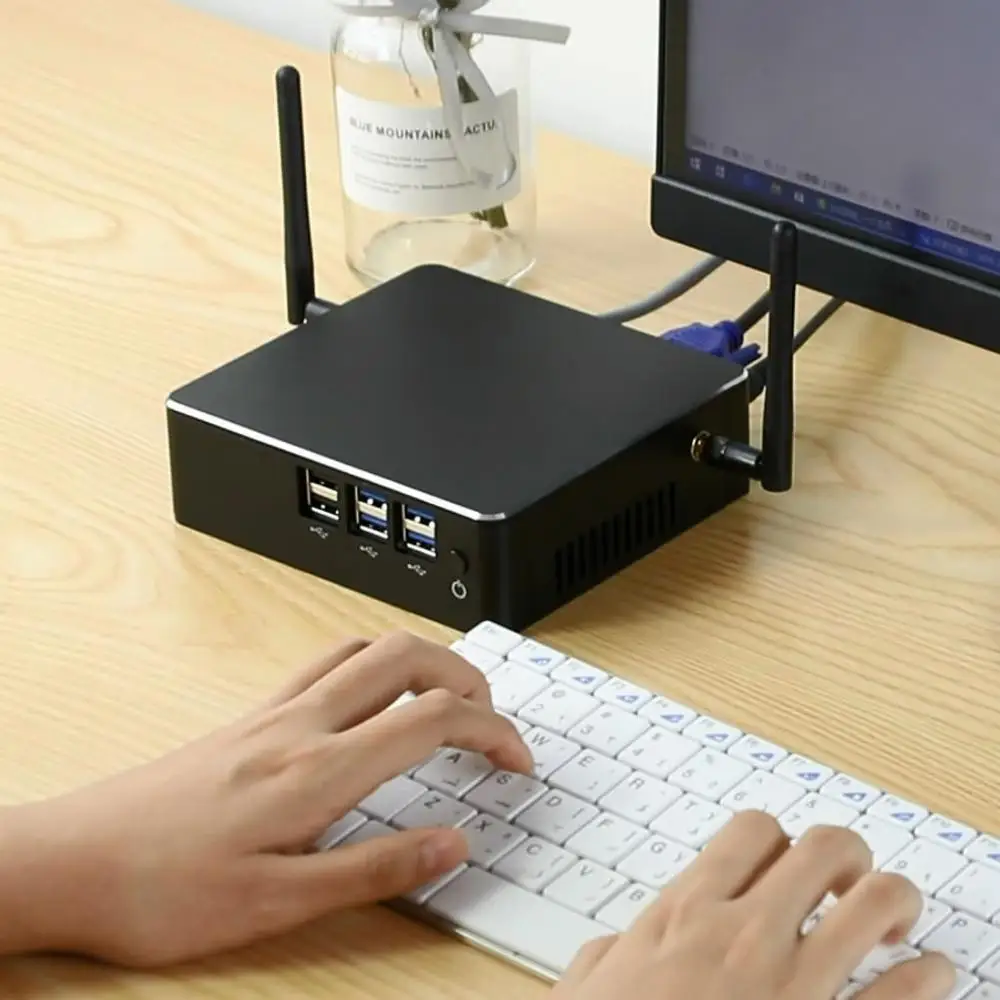 BEBEPC Мини ПК Core i7 7500U i3 7100U i5 7200U 4K UHD HTPC мини компьютер WiFi HDMI игровой офис HD графика
