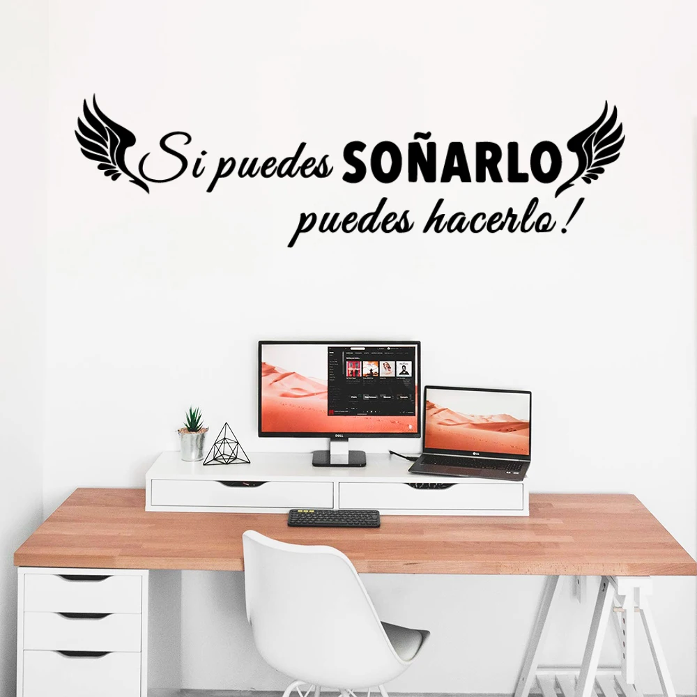 Large Spanish Quotes Phrase Wall Decals Wallpaper Vinyl Stickers For Office Room Decal Wall Sticker Home Decoration Poster Mural